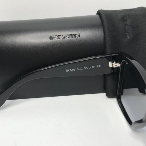 New Authentic SAINT LAURENT Acetate Flat Top Sunglasses SL M9 002 Black - Picture 9 of 9